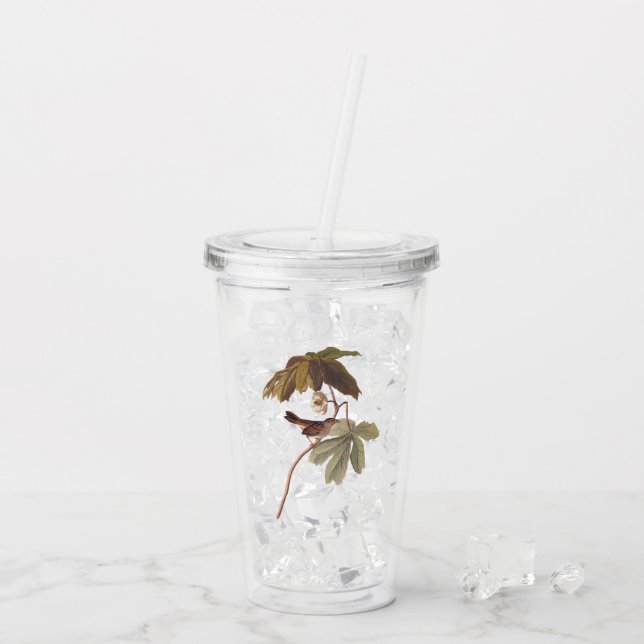 Audubon Swamp Sparrow Bird on Vild Mandrake Take Away Mugg (Baksida Ice)