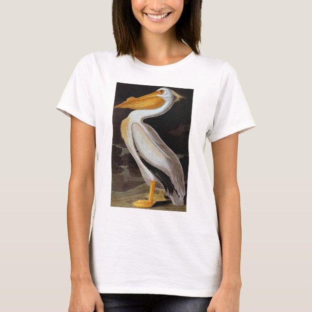 Audubon: Underbar vitpelikan T-shirt (Framsida)