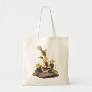 Audubon Vesper Sparrow och Prickly Pear Cactus Tygkasse
