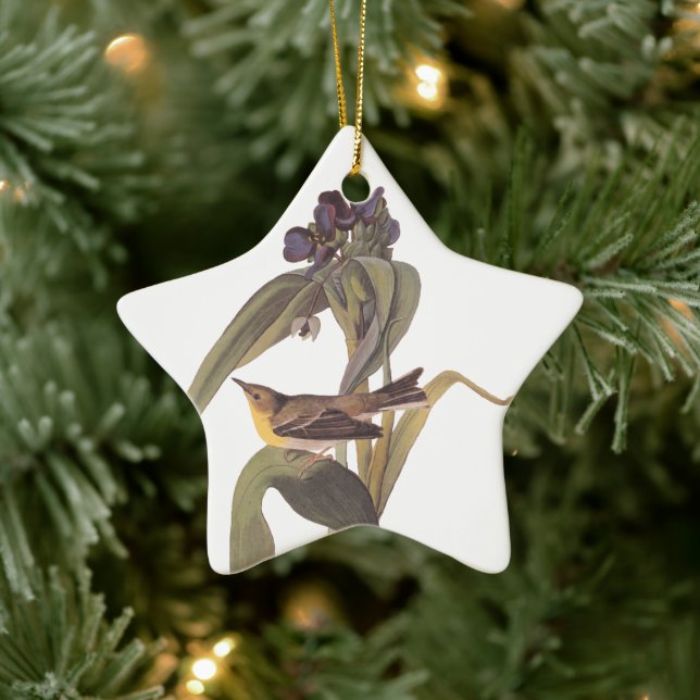 Audubon Vigors Vireo med Lila Flower Julgransprydnad Keramik (Träd)