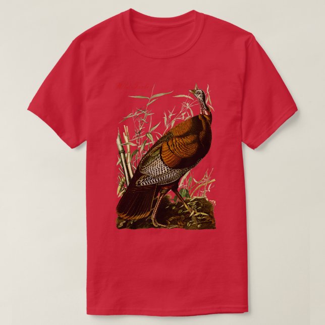 Audubon Vild Turkiet Nordamerikansk fågelutbildnin T Shirt (Design framsida)