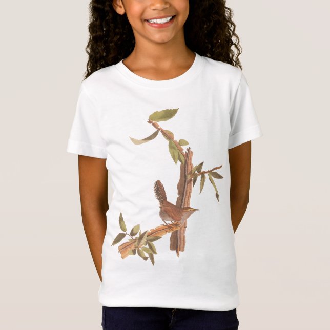 Audubon's Bewick's Long Tails Wren Sång Bird T-shirt (Framsida)