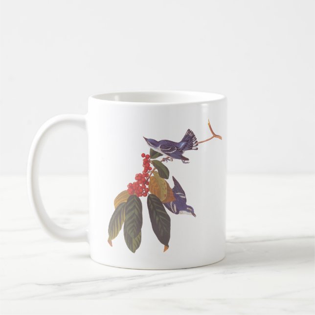 Audubon's Cerulean Blue-Grönt Warbler Birds Kaffemugg (Vänster)
