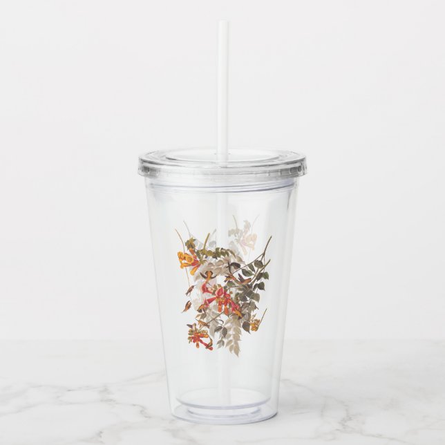 Audubon's Ruby Throated Hummingbird and Flowers Take Away Mugg (Framsida)