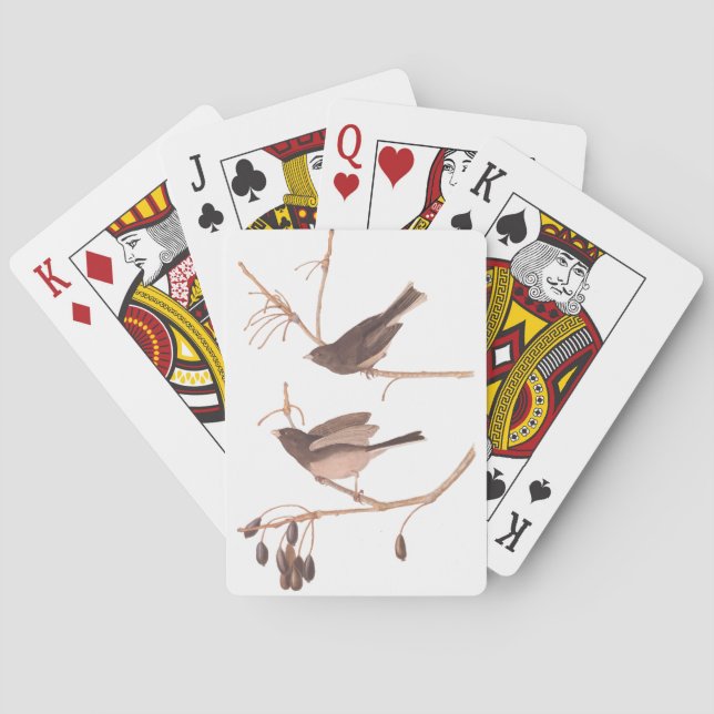 Audubons Snö-fåglar på Winter Träd Gren Casinokort (Baksidan)