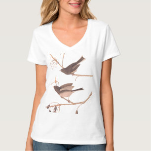 Audubons Snö-fåglar på Winter Träd Gren T Shirt