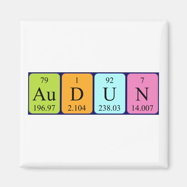 Audun Periodisk magnet bord namn (Framsidan)