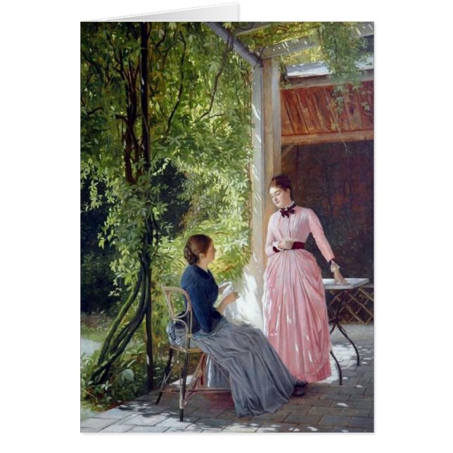 Auf-der Terrasse - konstkort Hälsningskort (Framsidan)