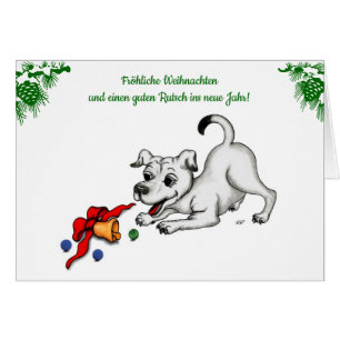 auf Deutsch Weihnachten mit Welpe Glocke und Boll Hälsningskort