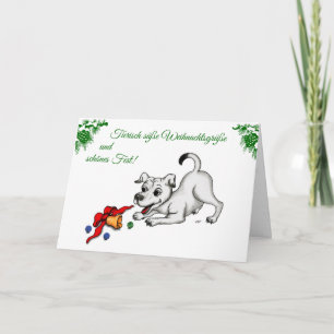 auf Deutsch Weihnachten mit Welpe Glocke und Boll Helgkort