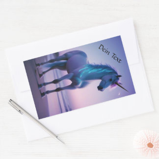Aufkleber magisches Einhorn Rektangulärt Klistermärke