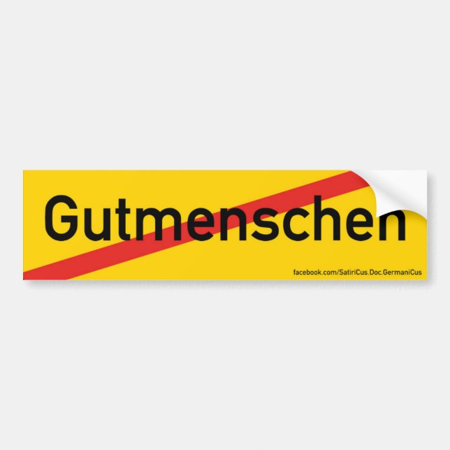 Aufkleber: Orts-Ende-Schild: "Gutmenschen" (Satire Bildekal (Framsidan)