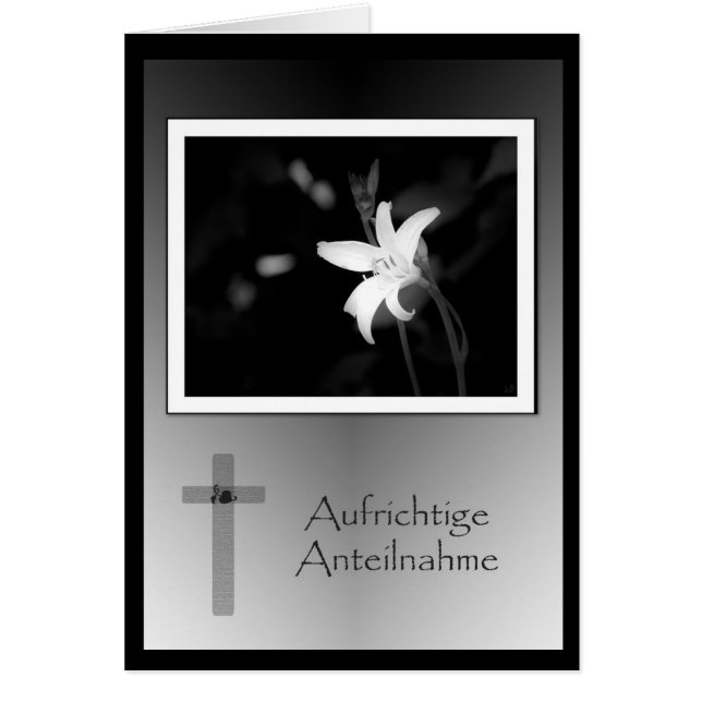 Aufrichtige Anteilnahme Hälsningskort (Framsidan)