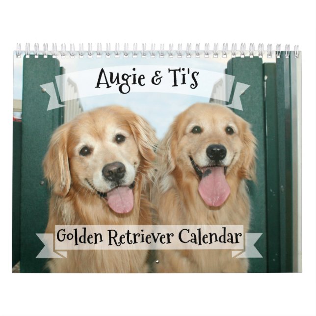 Augie och tis 2018 guld- Retrieverhund Kalender (Omslag)