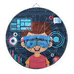 Augmented Reality Darttavla<br><div class="desc">En tecknad pojke med ljust skinn och brunt hår, med virtuellt verklighetshuvud.</div>