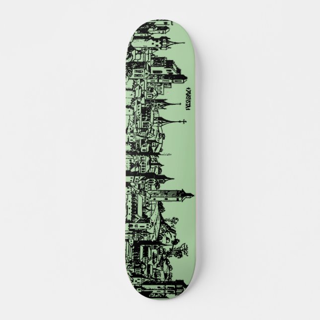 Augsburg Tyska huvudstaden Swabia Mini Skateboard Bräda 18,5 Cm (Framsida)
