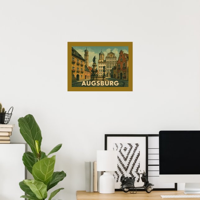 Augsburg Tyskland Stad Konst Poster (Hemmakontoret)