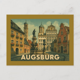Augsburg Tyskland Stad Konst Vykort
