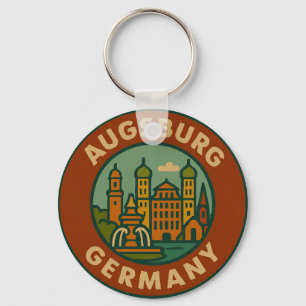 Augsburg Tyskland Stadssiluett Nyckelring