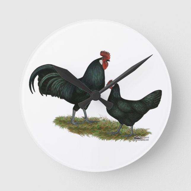 Augsburger Chickens Rund Klocka (Framsida)