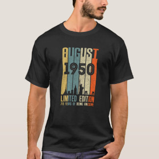 August 1950 T Shirt 70 Year Old Shirt 1950 Birthda