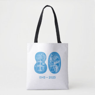 August 5 NYC event 2025 Tote (white/black) Tygkasse