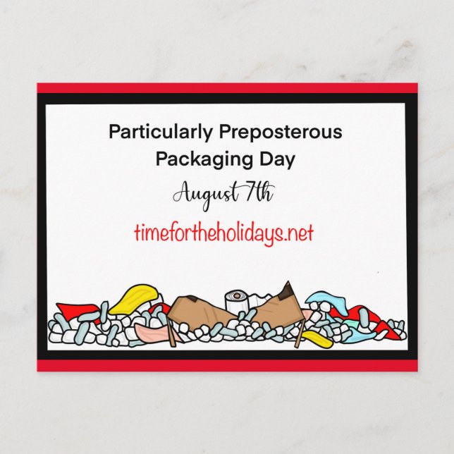 August 7:e är särskilt befängt i förpackningar vykort (Framsida)