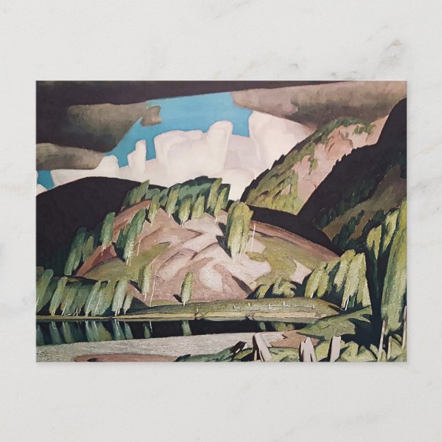 August Algonquin Park Målning av A J Casson Vykort (Framsida)