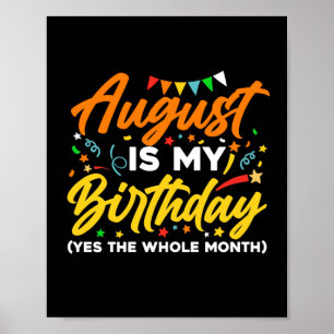 August är min födelsedag hela månaden augusti poster