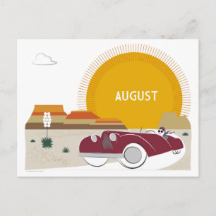 August Art Deco Desert Roadtrip Vykort