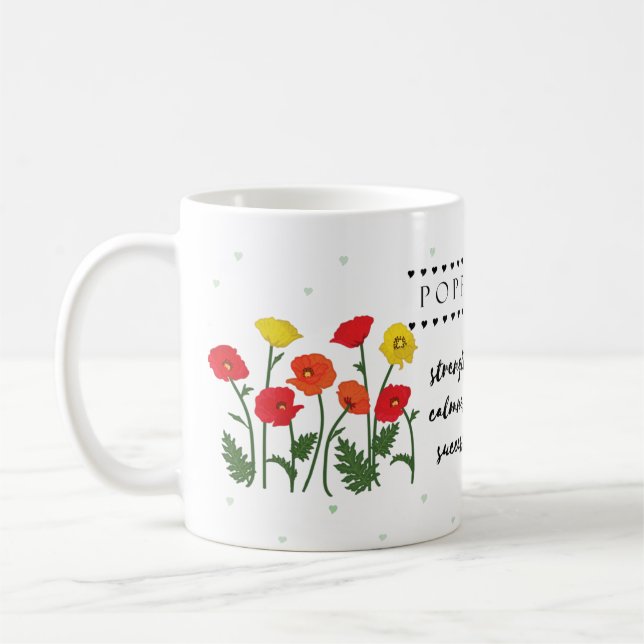 August Birde Flower Mugg med Flower Meanings (Vänster)