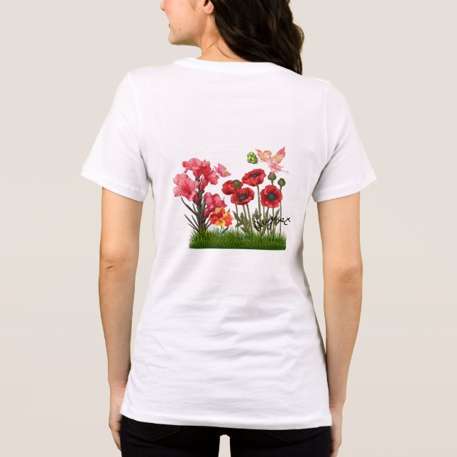 August Birth Flowers och Stone T Shirt (Baksida)