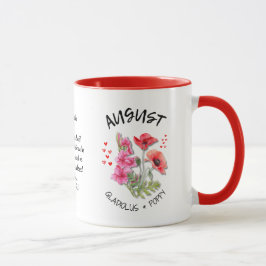 AUGUST Birth Month Flower Anpassat namn Christian Mugg