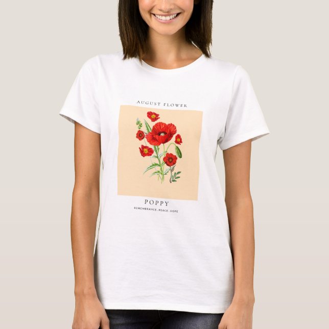 August Birth Month Flower T-Shirt (Framsida)