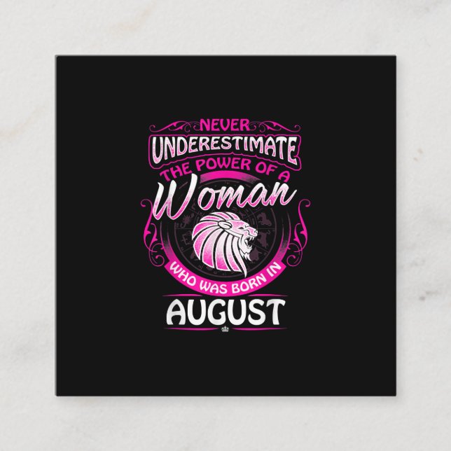 August Birthday Gift Woman Leo Zodiac Astrology Fyrkantigt Visitkort (Framsida)