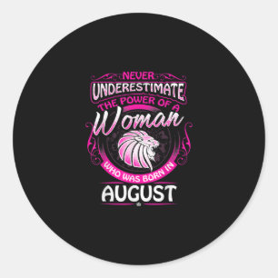 August Birthday Gift Woman Leo Zodiac Astrology Runt Klistermärke