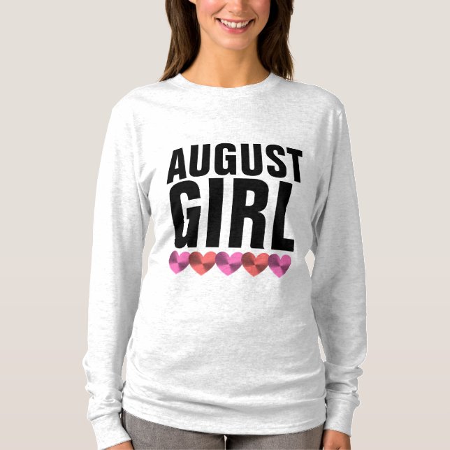 AUGUST BIRTHDAY GIRL T-Shirts Tees (Framsida)