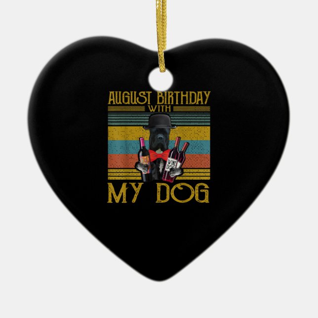 August Birthday med Min Käpp Corso Hund 2020 Julgransprydnad Keramik (Framsidan)