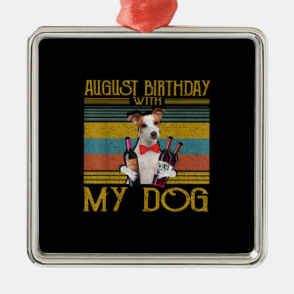 August Birthday med My Jack Russell Hund 2020 Julgransprydnad Metall