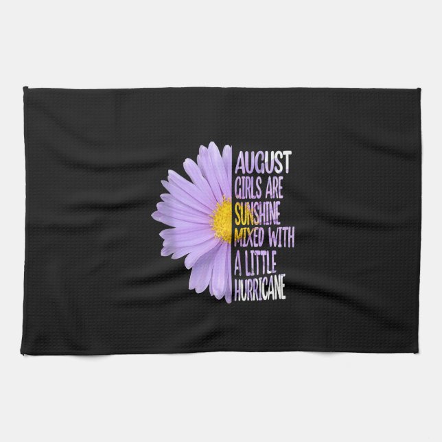 August Birthday Womens Gift Funny Daisy Aster Gift Kökshandduk (Horisontell)