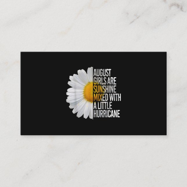 August Birthday Womens Gift Funny Daisy Quote Gift Visitkort (Framsida)