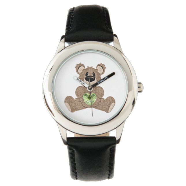 August Birthstone Nalle Watch Armbandsur (Framsida)