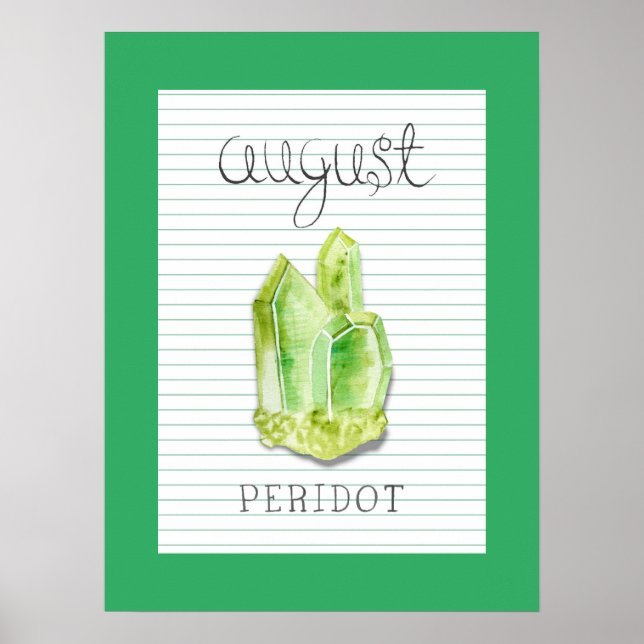 August Birthstone Peridot 18x24 Artwork Poster (Framsidan)