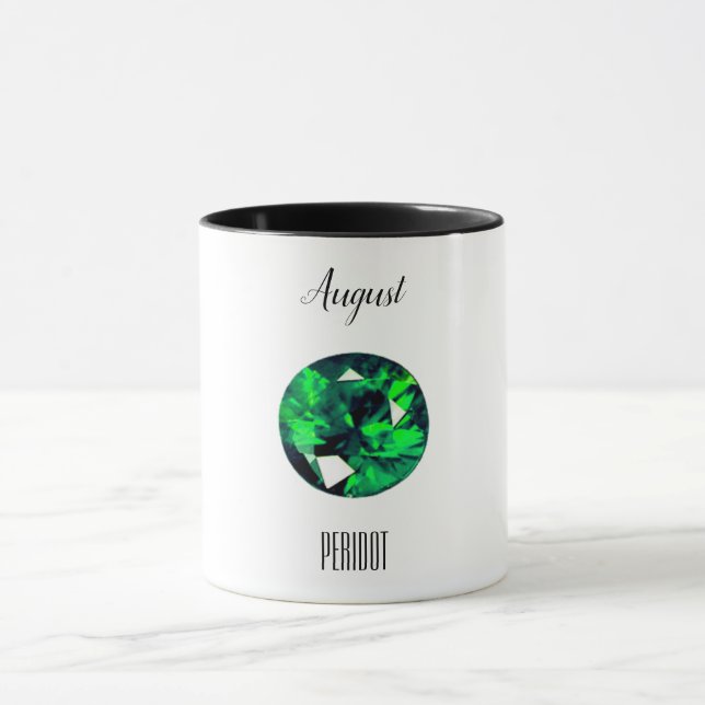 August Birthstone Peridot Gemstone Art Mugg (Center)