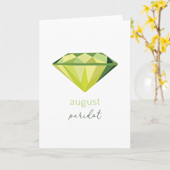 August Birthstone Peridot Kort (Gul blomma)
