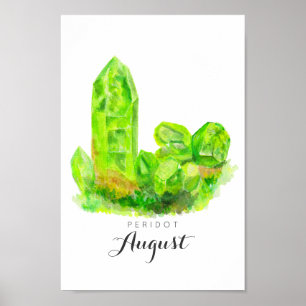August Birthstone - Peridot Watercolor POSTER
