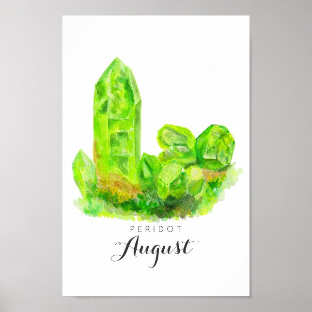 August Birthstone - Peridot Watercolor | POSTER (Framsidan)