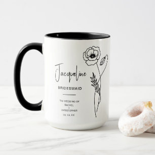 August Bridesmaid Poppy Birth Flower Mugg