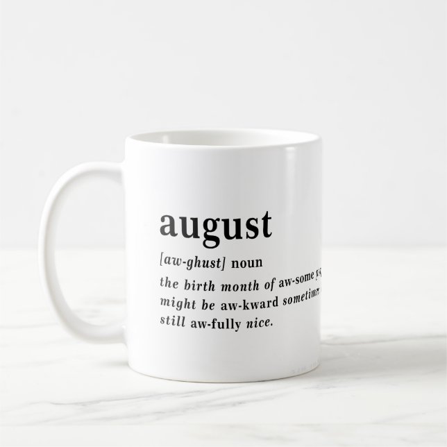August Definition Födelsedag Kaffemugg (Vänster)