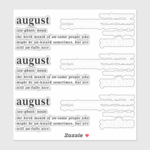 August Definition Födelsedag Klistermärken